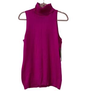 Lauren Ralph Lauren NWT Womens Size Large Pink Wool Cashmere Sleeveless Sweater